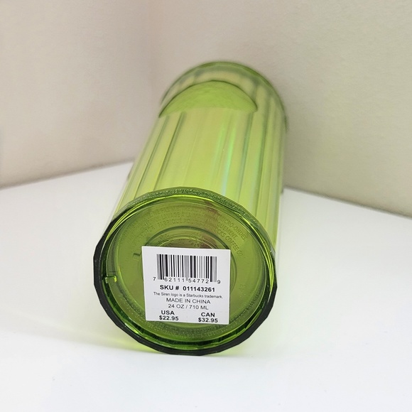 Starbucks 2023 Lime Yellow Green Kaleidoscope Iridescent Holo 24 oz Venti Cup - Picture 4 of 4